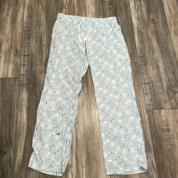 J. Crew Blue Penguin & Polar Bear Flannel PJ Pants size XS - Picture 1 of 6